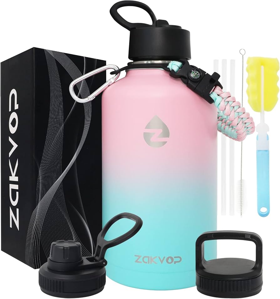 【専用】ZOE Liquid VJacket / black / 24 ZAKVOP 64 oz Insulated Water Bottle with Straws&3 Lids, ZAKVOP